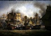 Louis-Philippe Crepin The Redoutable at the battle of Trafalgar oil painting